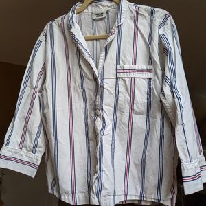 Sleepy Jones striped pajama style shirt